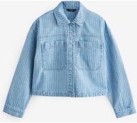 Next Mid Blue 100% Cotton Stripe Denim Shacket Mid Blue EU 52 (UK 24)