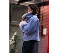 Next Mid Blue Borg Lined Denim Jacket