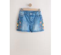 Next Mid Blue Floral Embroidery Boy Denim Shorts Mid Blue Floral Embroidery EU 48 (UK 20)