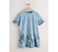 Next Mid Blue Floral National Trust x Next Denim T-Shirt Dress Mid Blue Floral medium