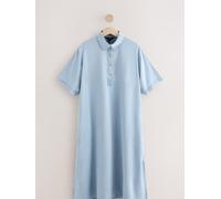 Next Mid Blue Lightweight TENCEL Denim Beach Midi Dress Mid Blue EU 40 Petite (UK 12 P)