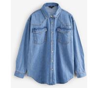 Next Mid Blue Oversize Denim Shirt Mid Blue S Regular (EU 36-38)