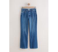 Next Mid Blue Seam Front Wide Leg Jeans