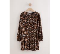 Next Mini robe à manches longues avec coutures Noir/Marron Imprimé animal EU 34 (UK 6)