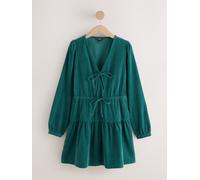 next Mini robe à manches longues en velours côtelé à cravate et col V bleu FR 42 Tall (EU 40 T)
