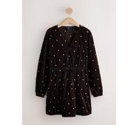 Next Mini robe à manches longues en velours côtelé à cravate et col V Brun FR 42 (EU 40)