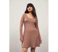 Next Mini robe côtelée à manches longues et col dégagé vieux rose EU 36 (UK 8)