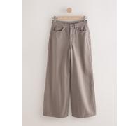 Next Mink Brown Super Wide Leg Jeans