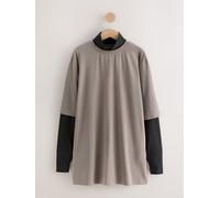 Next Mocha Brown Active Long Sleeve Modest T-Shirt