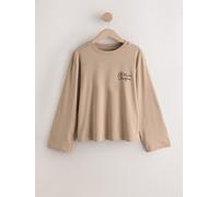 Next Mocha Brown Graphic Long Sleeve Relaxed T-Shirt