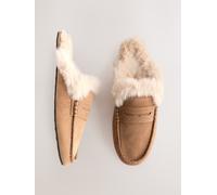 Next Mocha Brown Suede Loafer Mule Slippers
