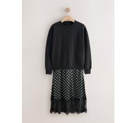 Next Mono Spot 2-In-1 Sweatshirt With Satin Midi Skirt Mono Spot M Regular (EU 40-42)