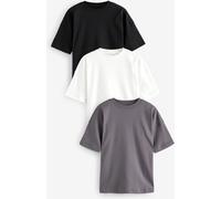 Next Monochrome Oversized 100% Cotton T-Shirts 3 Pack