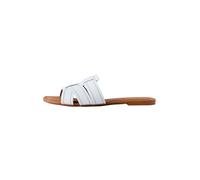 Next White Leather Standard/Wide Fit Forever Comfort Stitched Mule Sandals