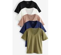 Next Multi Cotton Modal Slouch T-Shirt 5 Pack