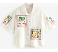 Next Multi Embroidered Beach Shirt With Linen Multi EU 46 (UK 18)