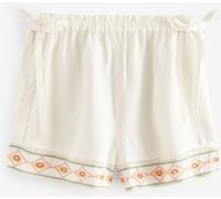 Next Multi Embroidered Beach Shorts With Linen Multi EU 50 (UK 22)