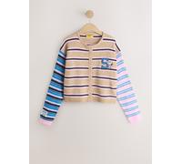 Next Multi Stripe Snoopy Embroidered Crew Neck Knitted Cardigan