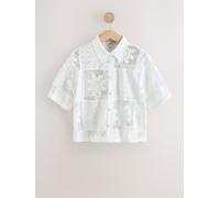 Next N. Premium Chemise à Manches courtes en patchwork au crochet haut de gamme Blanc EU 46 (UK 18)
