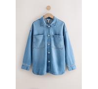 Next N. Premium Denim Boyfriend Oversized Shirt Bleu moyen L Coupe standard (EU 44-46)