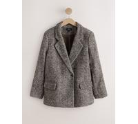 next N. Premium Herringbone Contrast Collar Blazer Brun 34petite