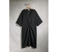 Next N. Premium Robe torsadée en 100% lin Noir EU 46 Petite (UK 18 P)