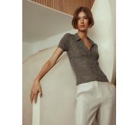 Next N. Premium T-shirt ajusté Henley en lin haut de gamme à col mélangé