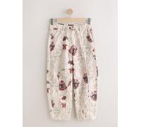 next National Trust X Next Cotton Cargo Barrel Leg Trousers crème FR 44 Short (EU 42 S)