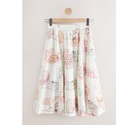 next National Trust X Next Embroidered Midi Skirt crème FR 54 Regular (EU 52 R)