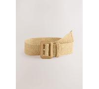 Next Natural/Gold Wide Raffia Effect Belt