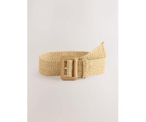 Next Natural/Gold Wide Raffia Effect Belt