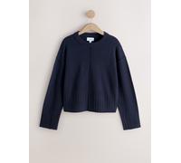 Next Navy Blue 100% Lambswool N. Premium Crew Neck Jumper