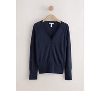 Next Navy Blue 100% Merino Wool N. Premium V-Neck Button Cardigan
