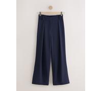 Next Navy Blue Elastic Back Wide Leg Trousers