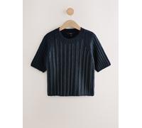 Next Navy Blue Gem Crew Neck Knitted T-Shirt With Wool