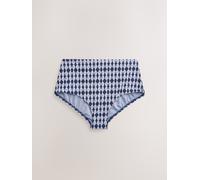 Next Navy Blue Geometric High Waist Bikini Bottoms