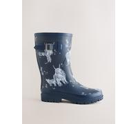 Next Navy Blue Hamish The Highland Cow Mid Calf Wellies