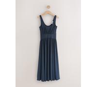 Next Navy Blue Jersey Waisted Summer Midi Dress Navy Blue EU 48 (UK 20)