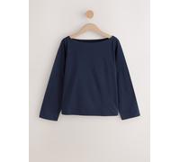 Next Navy Blue Long Sleeve N. Premium Crew Neck SUPIMA T-Shirt