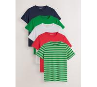 Next Navy Blue/Red/White/Green/Yellow The Everyday Crew Neck T-Shirt 5 Pack