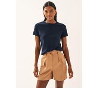 NEXT Femme T-Shirt Ras de Cou à Manches Courtes pour Le Quotidien en Coton Majoritaire Bleu Marine 42