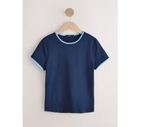 Next Navy/Blue Tipped Soft Touch Slinky Crew Neck Short Sleeve T-Shirt