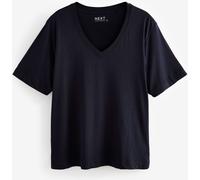 Next Navy Cotton Modal Slouch V-Neck T-Shirt