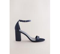 Next Navy Extra Wide Fit Block Heel Sandals
