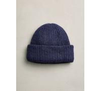Next Navy N. Premium Knitted Ribbed Beanie Hat with Containing RAS Alpaca