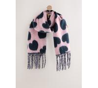 Next Navy/Pink Heart Print Heavyweight Blanket Scarf