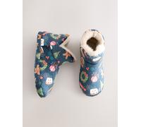Next Navy Pudding Matching family Christmas Plush Boot Slippers