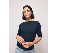 Next Navy Soft Touch Slash Neck Half Sleeve T-Shirt