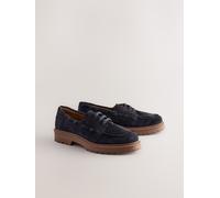 Next Navy Standard Fit Forever Comfort Leather Chunky Lace-Up Boat Shoes Navy EU 40 (UK 6.5)