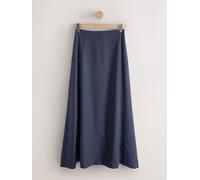 Next Navy Washed Midi Skirt Navy EU 40 (UK 12)